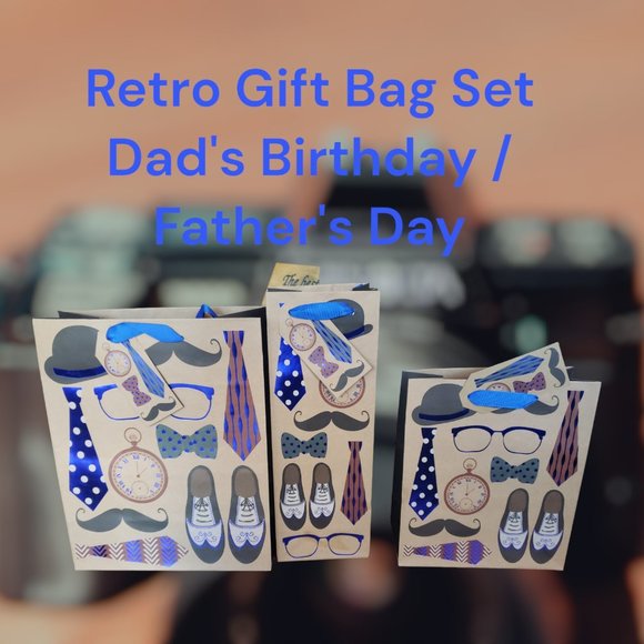 Retro Gift Bags -- Father's Day - Dad's Birthday - Boy Baby Shower - Nos… - Picture 1 of 8